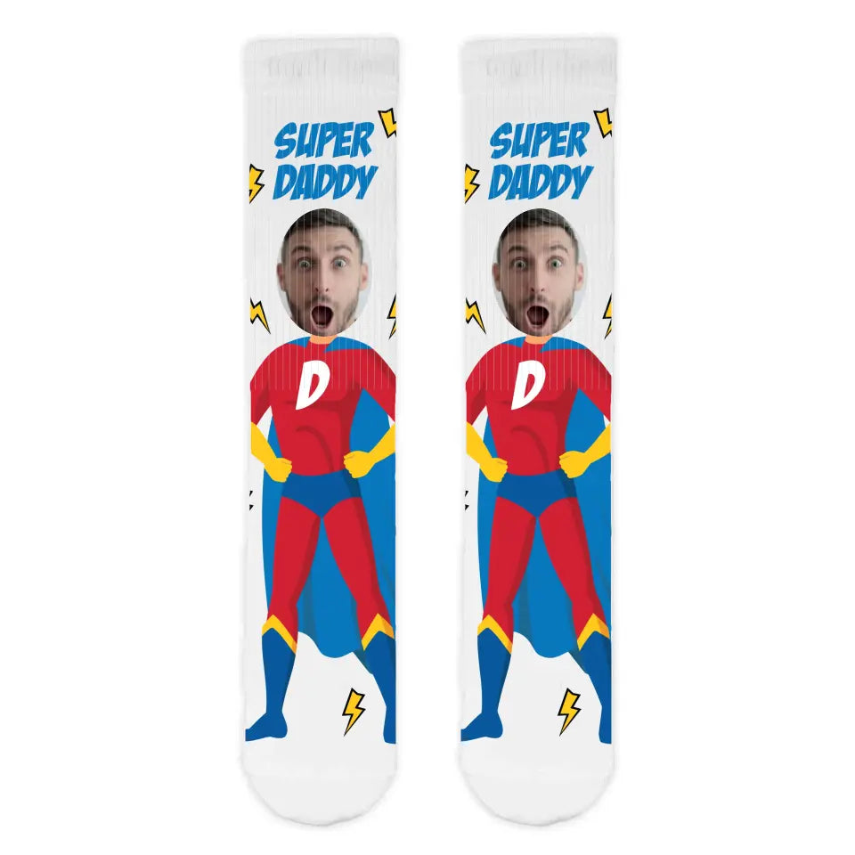 Super Daddy Personalised Face Sports Socks