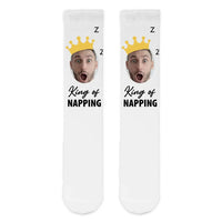King of Napping Father's Day Personalised Face Sports Socks