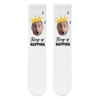 King of Napping Father's Day Personalised Face Sports Socks