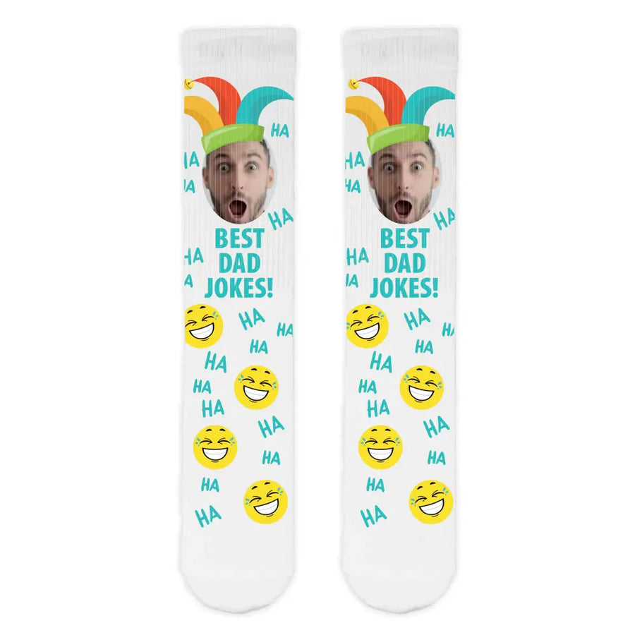 Best Dad Jokes Personalised Face Sports Socks