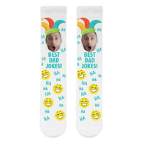 Best Dad Jokes Personalised Face Sports Socks