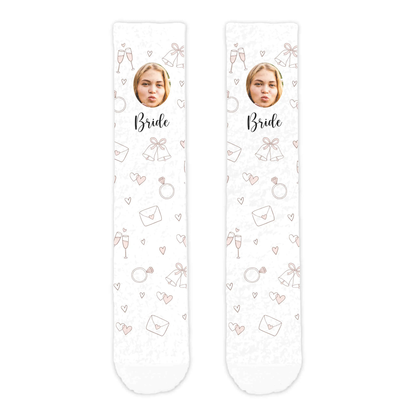 Bridal Party Personalised Face Cosy Socks